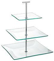 Aura 3 Tiered Square Glass Plate 9.75, 8, 5.75"