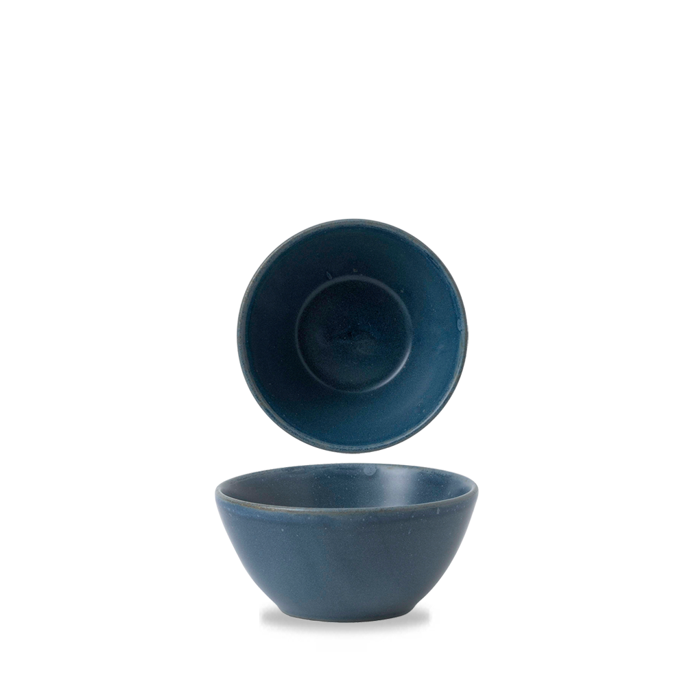 Bit On The Side Porcelain Oslo Blue Contour Snack Bowl 14.5oz