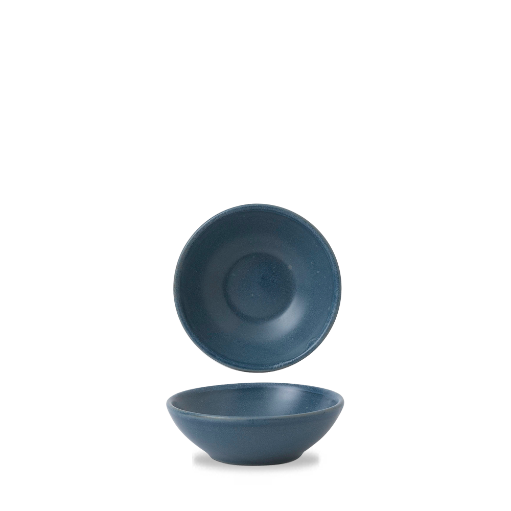 Bit On The Side Porcelain Oslo Blue Contour Shallow Bowl 6oz