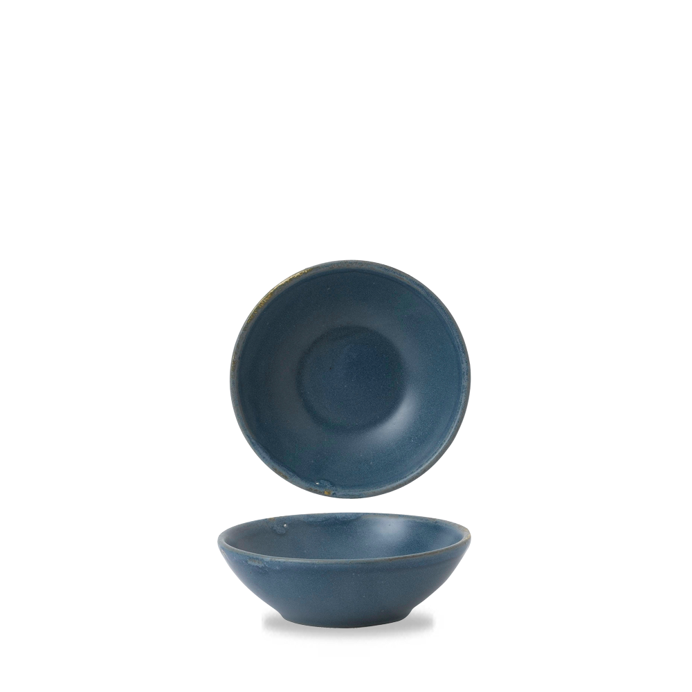 Bit On The Side Porcelain Oslo Blue Contour Shallow Bowl 9oz