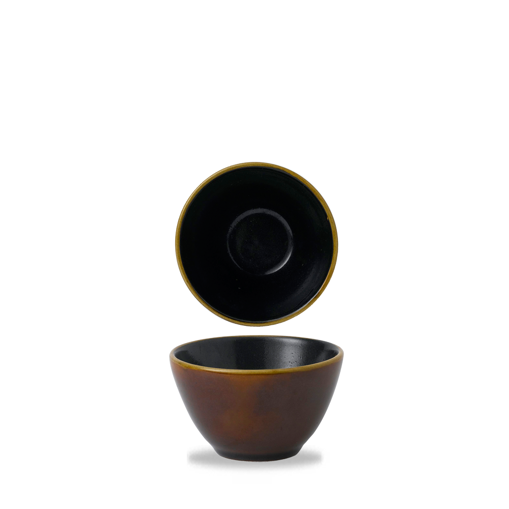 Bit On The Side Porcelain Siena Brown Contour Deep Bowl 8oz