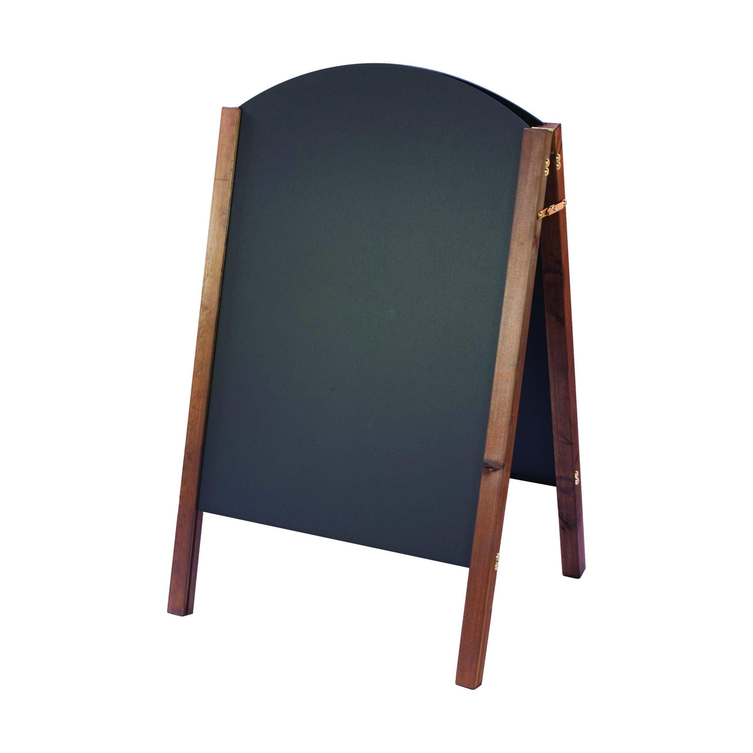 Large Oak Finish Curved Top A-Board Sign