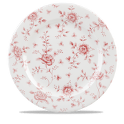 Vintage Prints Rose Chintz Cranberry Profile Plate 12"