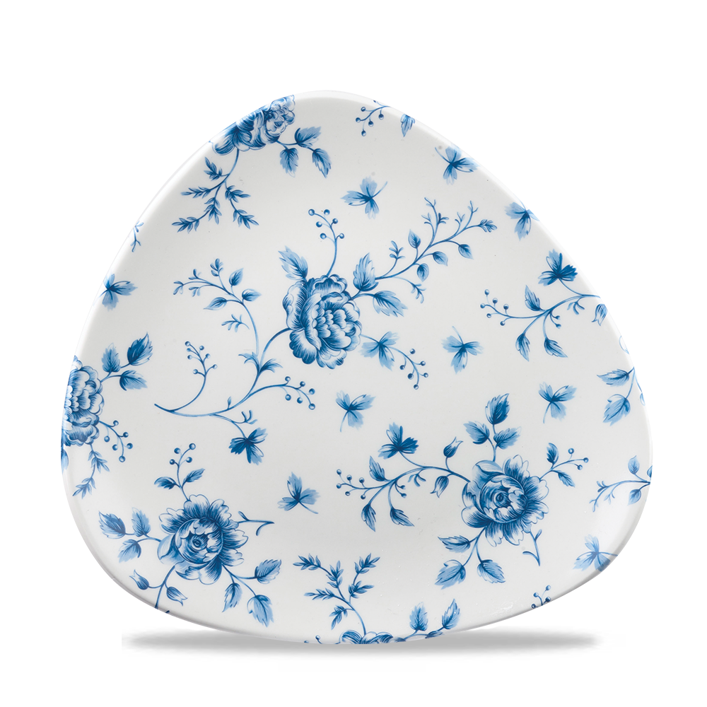 Vintage Prints Rose Chintz Prague Lotus Triangle Plate 9"