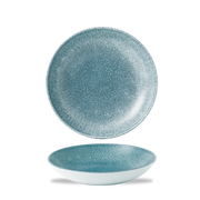Raku Topaz Blue Evolve Coupe Bowl 7.25"