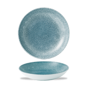 Raku Topaz Blue Evolve Coupe Bowl 9.75"