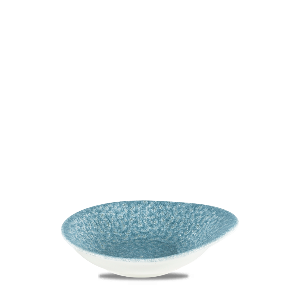 Raku Topaz Blue Round Dish 6 3/8 X 5 5/8"