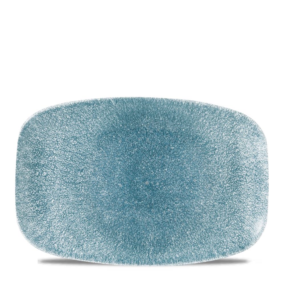 Raku Topaz Blue Oblong Chef's Plate - 12 x 7 4/5 inches