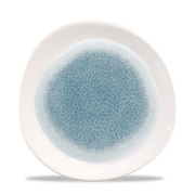 Raku Topaz Blue Round Trace Plate 10 3/8"