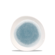 Raku Topaz Blue Round Trace Plate 7 1/4"