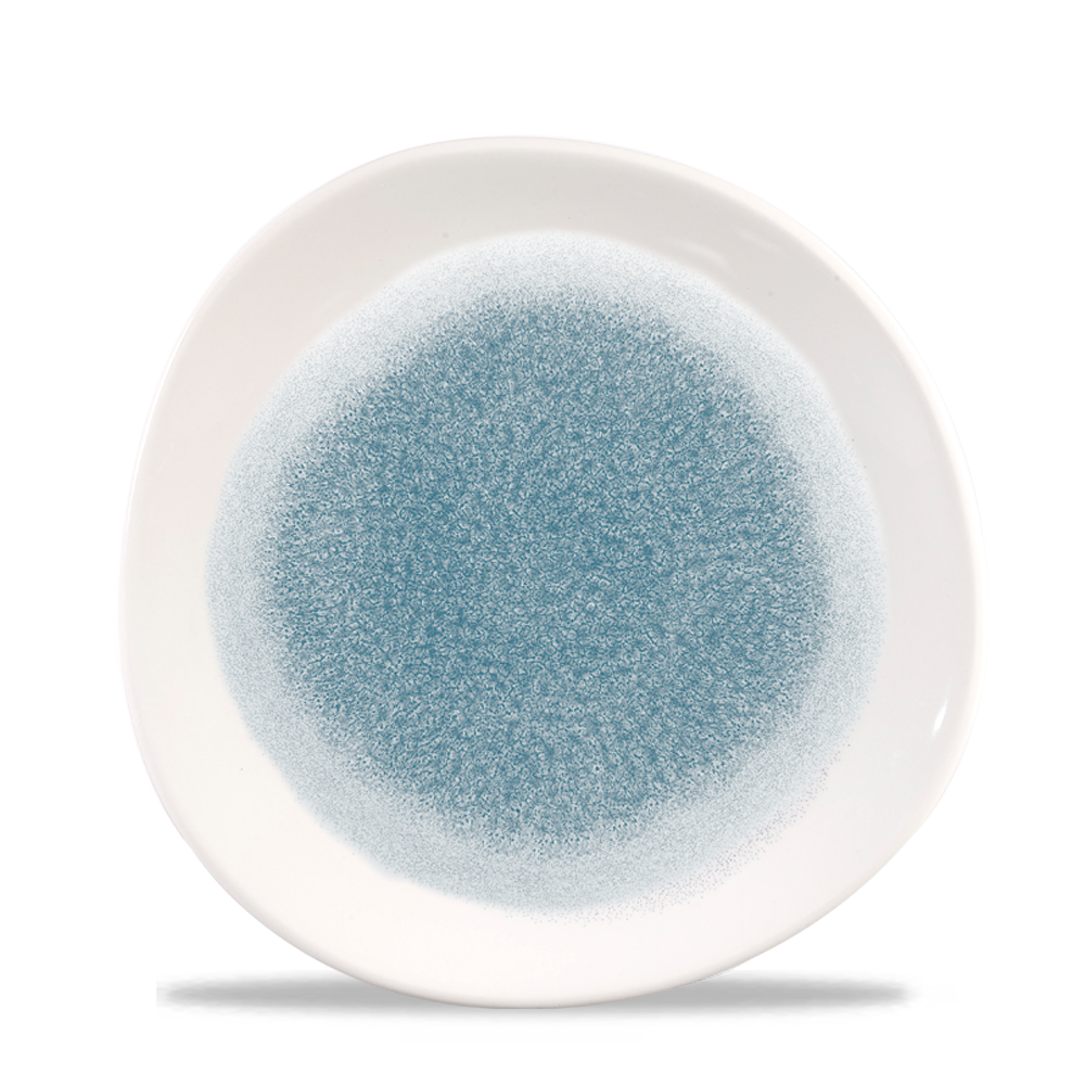 Raku Topaz Blue Round Trace Plate 8 1/4" - Stylish & Durable Dinnerware