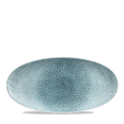 Raku Topaz Blue Oval Chefs Plate 11 4/5 X 5 3/4"