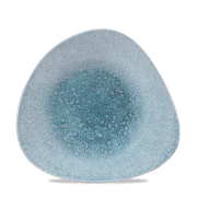 Raku Topaz Blue Triangle Shallow Bowl 10 3/4" X 10 1/2"