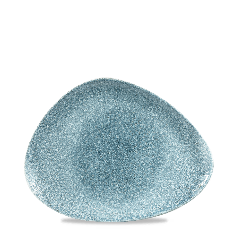 Raku Topaz Blue Triangle Chef's Plate 7 3/4 X 5 3/4"