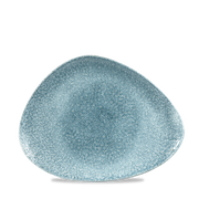 Raku Topaz Blue Triangle Chefs Plate 10 3/8" X 8"