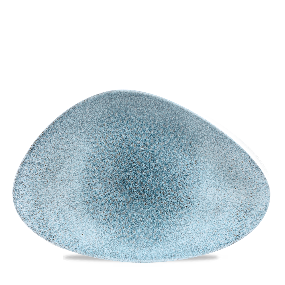 Raku Topaz Blue Triangle Chef's Plate 12" x 8" – Elegant Dining Essential