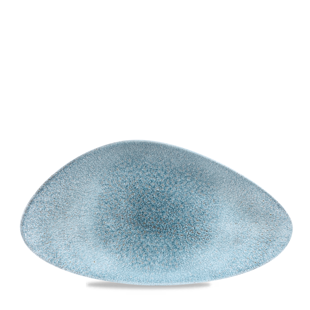 Raku Topaz Blue Triangle Chefs Plate 13 3/4" X 7 3/8"