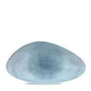 Raku Topaz Blue Triangle Chefs Plate 13 3/4" X 7 3/8"