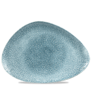 Raku Topaz Blue Triangle Chef's Plate 14 x 9 3/4"