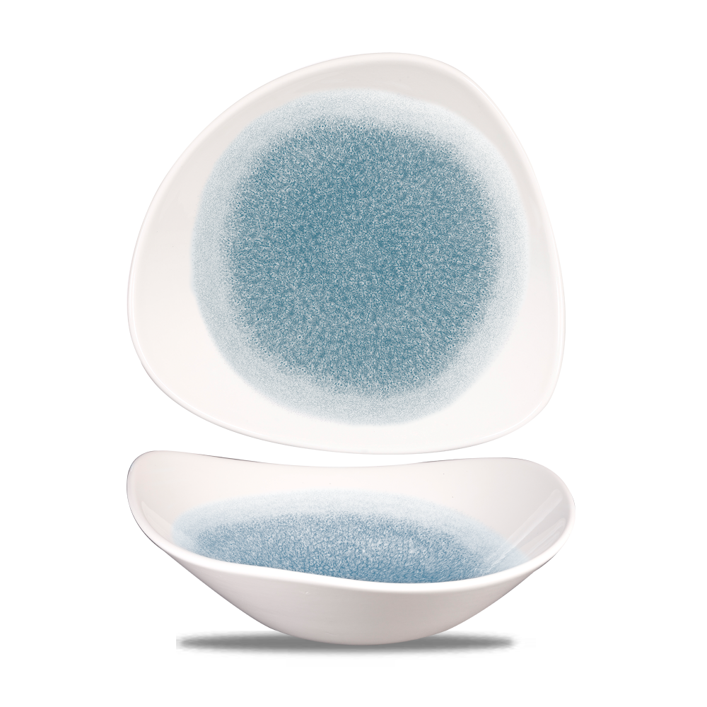 Raku Topaz Blue Lotus Bowl 9" - Elegant and Durable Design