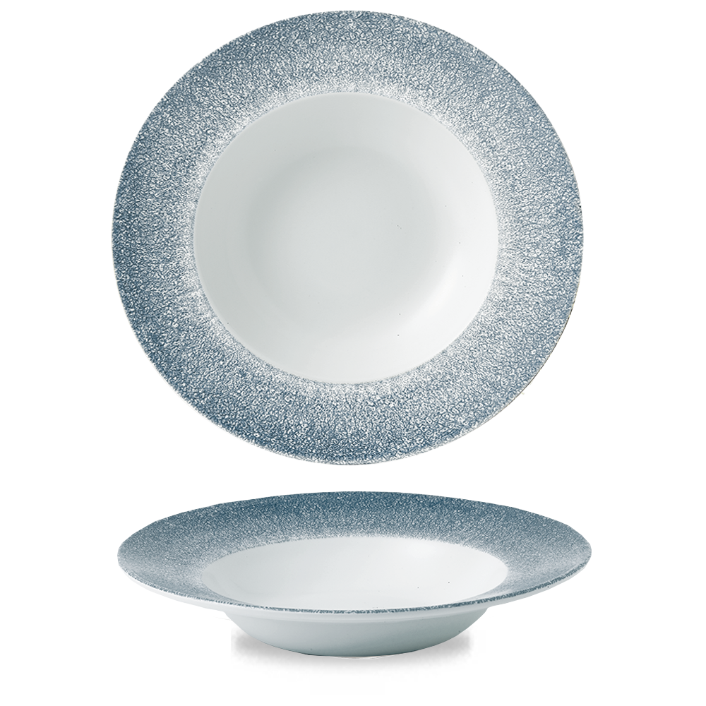 Raku Topaz Blue Profile Wide Rim Bowl Large 10.90"