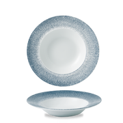 Raku Topaz Blue Profile Wide Rim Bowl Medium 9.4"