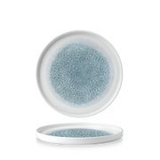 Raku Topaz Blue Walled Plate 8.67"
