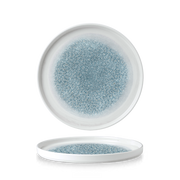 Raku Topaz Blue Walled Plate 10 2/8"