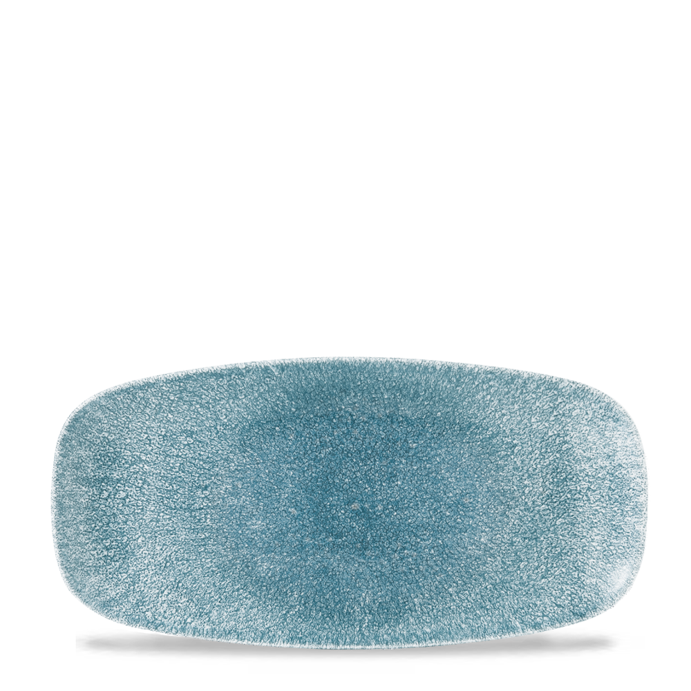 Raku Topaz Blue Chefs Oblong Plate 11 3/4 x 6"