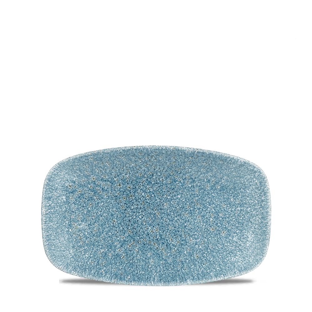 Raku Topaz Blue Oblong Chef's Plate - 7 4/5 x 4 3/4 Inch