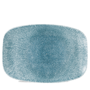Raku Topaz Blue Oblong Platter - 13 1/2" x 9 1/4"