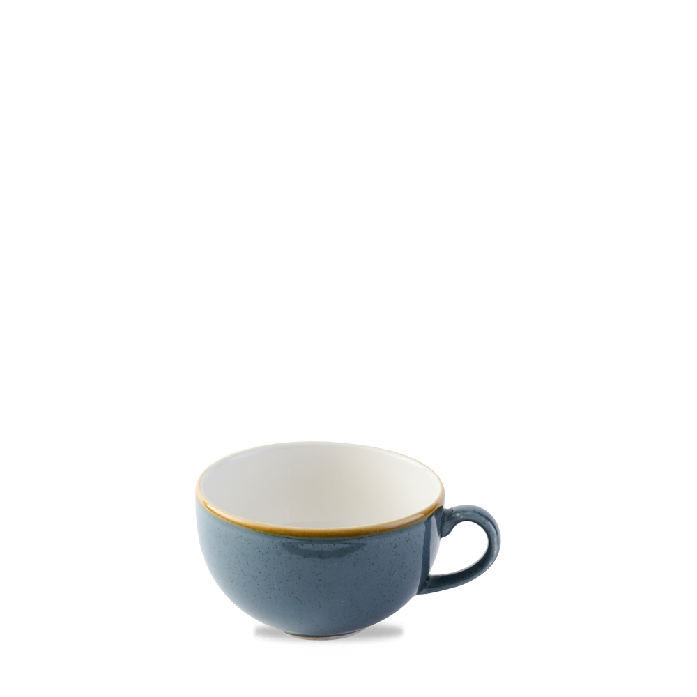 Stonecast Blueberry Cappuccino Cup 34Cl 12oz - Handpainted Ceramic Charm
