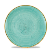 Stonecast Mint Coupe Plate 26cm - Hand Decorated Rustic Charm