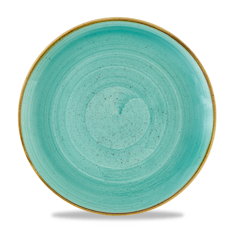 Stonecast Mint Coupe Plate 28.8cm - Hand-Painted Rustic Elegance