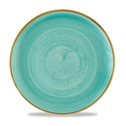 Stonecast Mint Coupe Plate 28.8cm - Hand-Painted Rustic Elegance