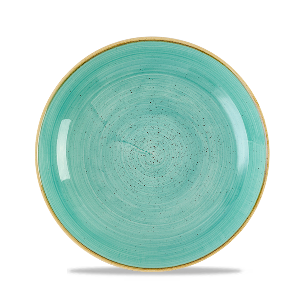 Stonecast Mint Coupe Bowl 24.8cm - Handpainted Elegance for Your Tabletop