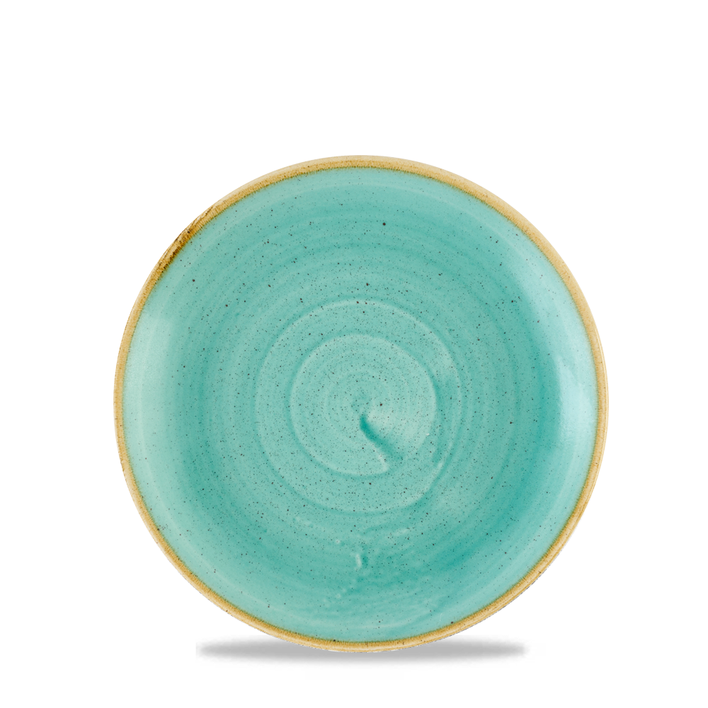 Stonecast Mint Coupe Plate 16.5cm - Rustic Hand-Painted Charm