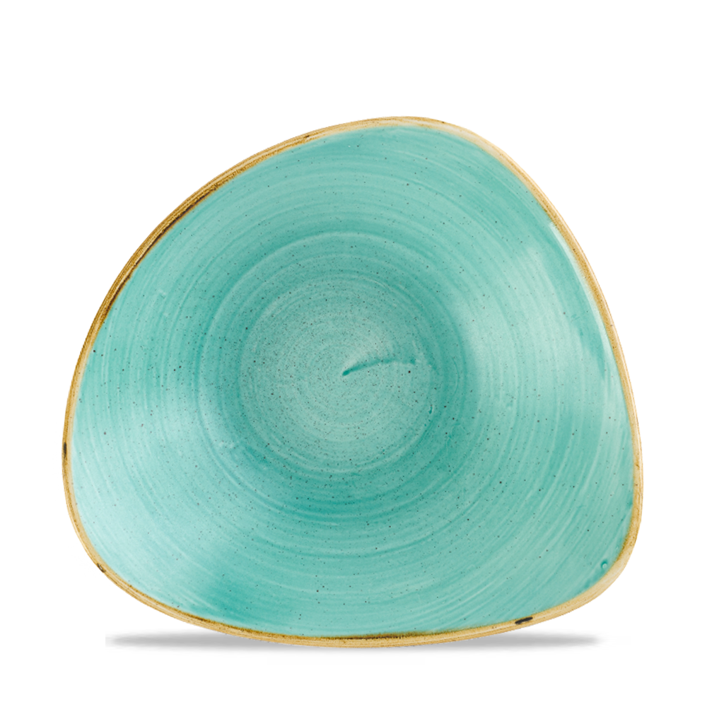 Stonecast Mint Triangle Bowl 23.5cm - Hand Decorated Elegance