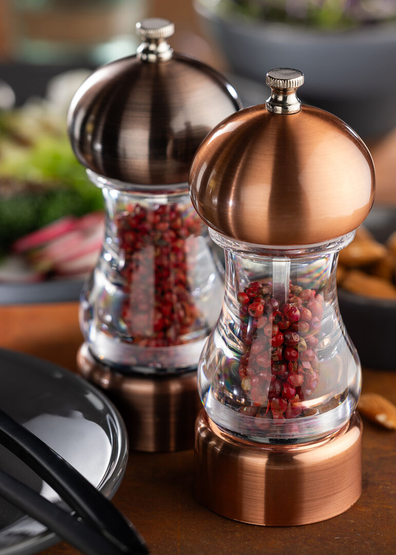 Antique Copper Top Acrylic S&P Grinder 6" (15cm)