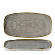 Stonecast Peppercorn Grey Chefs Walled Oblong Plate 30 X 15.4cm