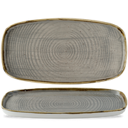 Stonecast Peppercorn Grey Chefs Walled Oblong Plate 35 X 18.5cm