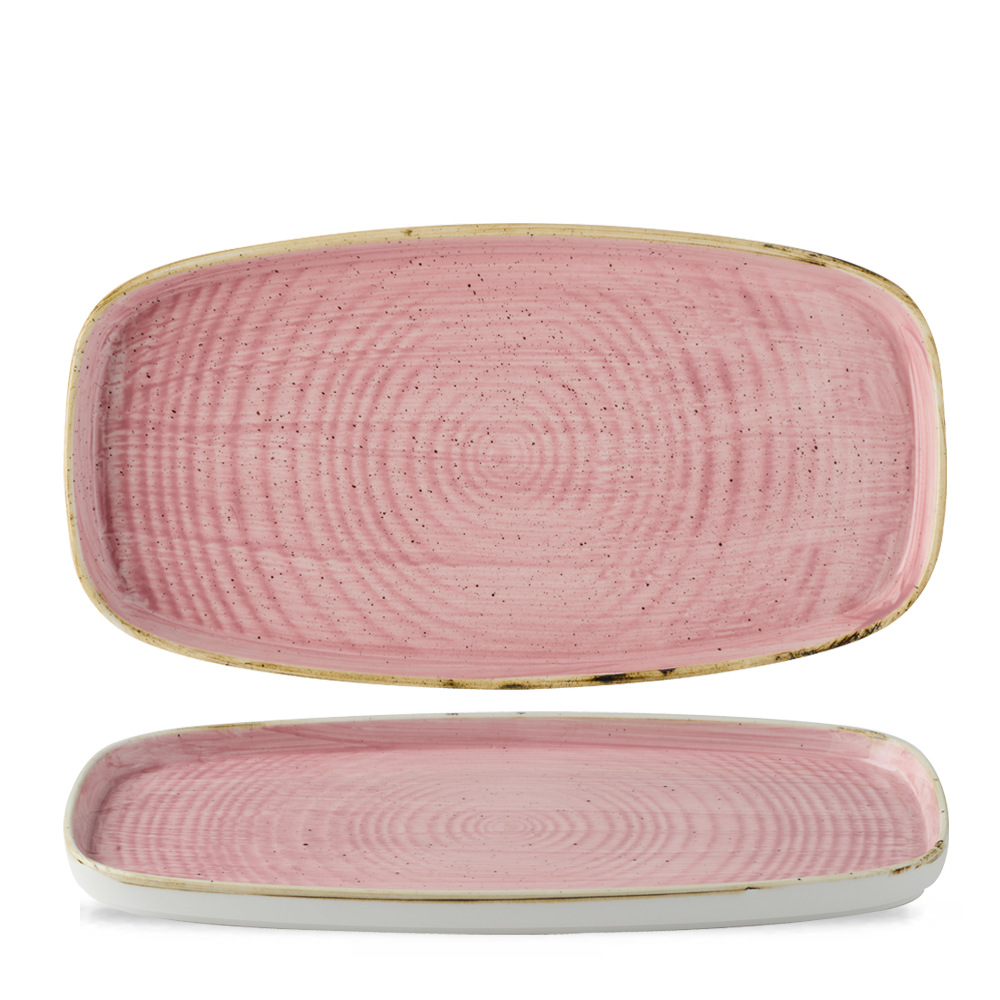 Stonecast Petal Pink Chefs Walled Oblong Plate 30 X 15.4cm
