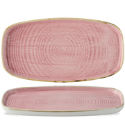 Stonecast Petal Pink Chefs Walled Oblong Plate 35 X 18.5cm
