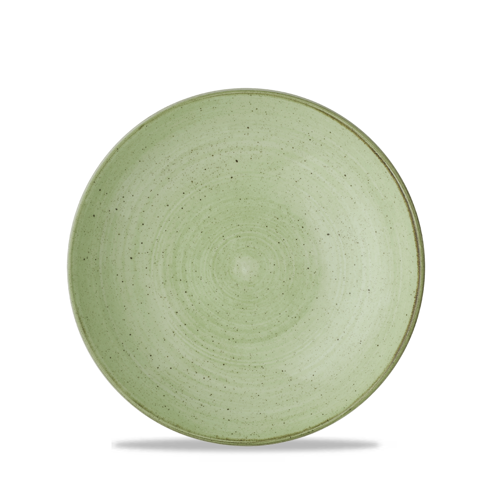 Stonecast Sage Green Coupe Bowl 18.2cm - Rustic Handmade Elegance