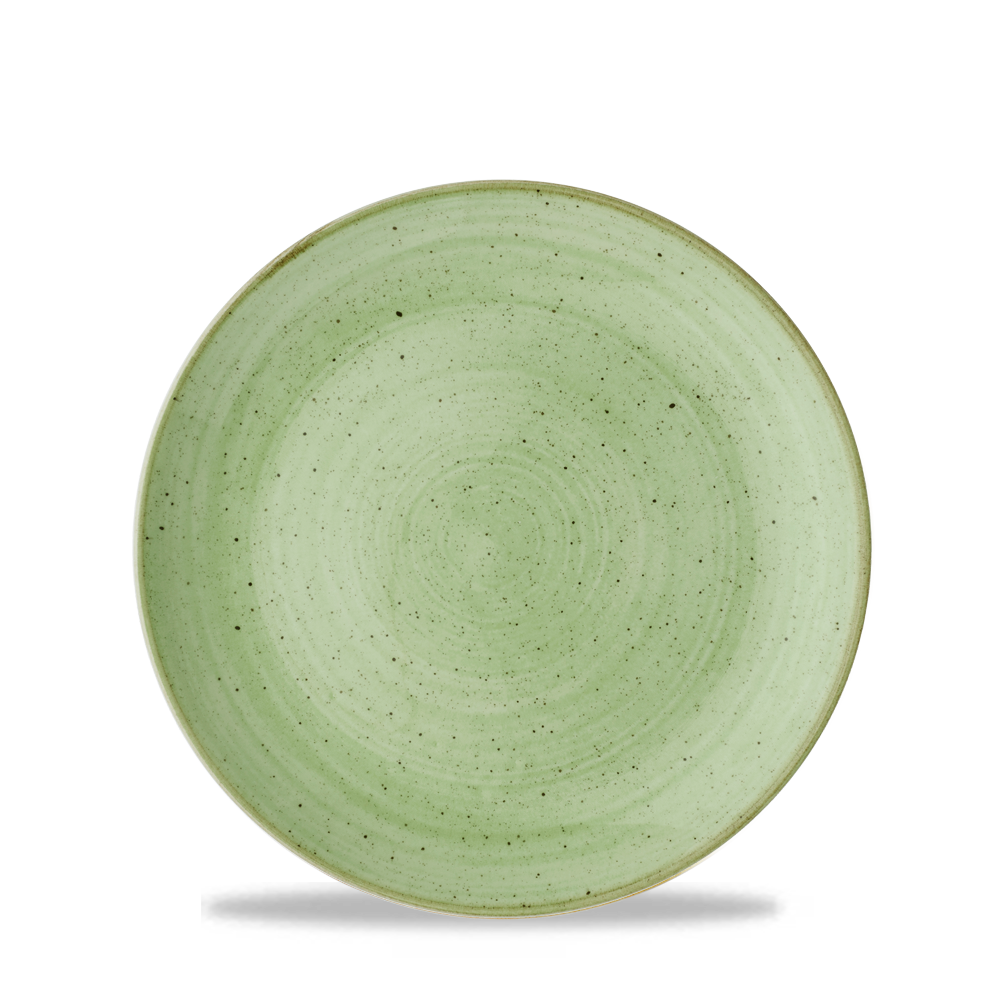 Stonecast Sage Green Coupe Plate 21.7cm - Handpainted Rustic Charm