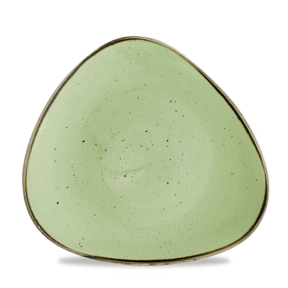 Stonecast Sage Green Triangle Plate 26.5cm - Rustic Elegance for Every Tabletop