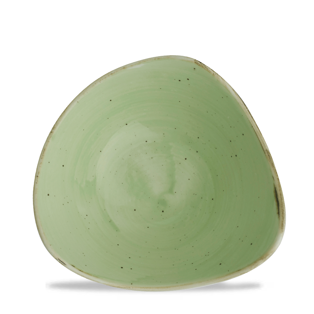 Stonecast Sage Green Triangle Bowl - Rustic Elegance for Every Tabletop
