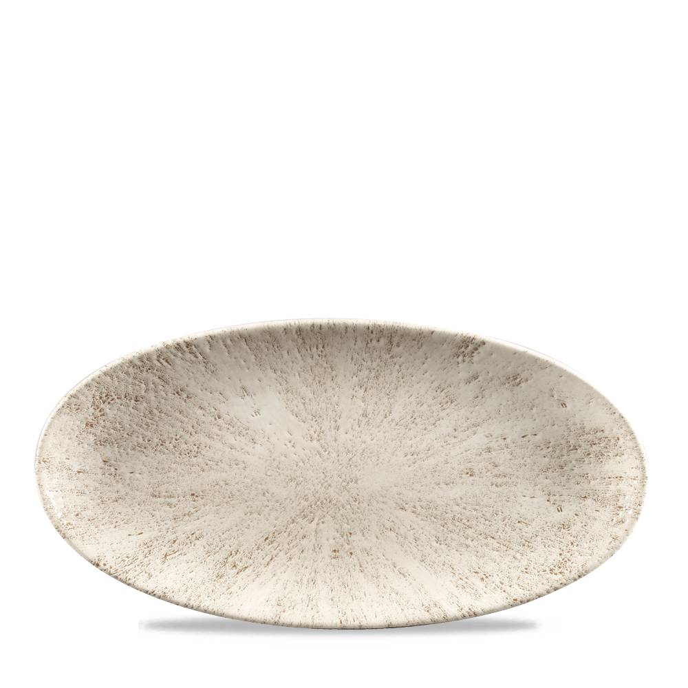 Stone Agate Grey Oval Chefs Plate 11 4/5 X 5 3/4"