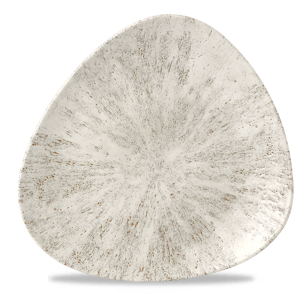 Stone Agate Grey Lotus Triangle Plate 10"