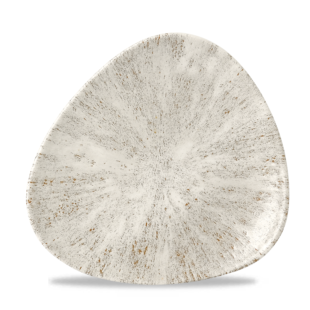 Stone Agate Grey Lotus Triangle Plate 7"